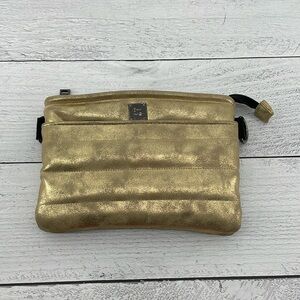 Think Royln Metallic Clutch in Gold A6
